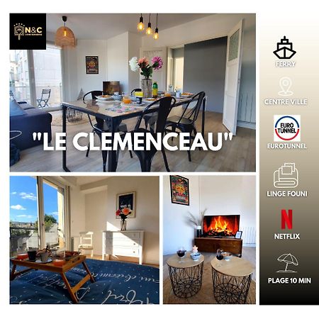 Le Clemenceau Appart-Calais Nord-Balcon-Plage Luaran gambar