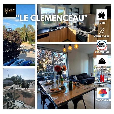 Le Clemenceau Appart-Calais Nord-Balcon-Plage Luaran gambar