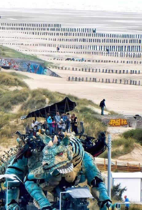 Le Clemenceau Appart-Calais Nord-Balcon-Plage Luaran gambar