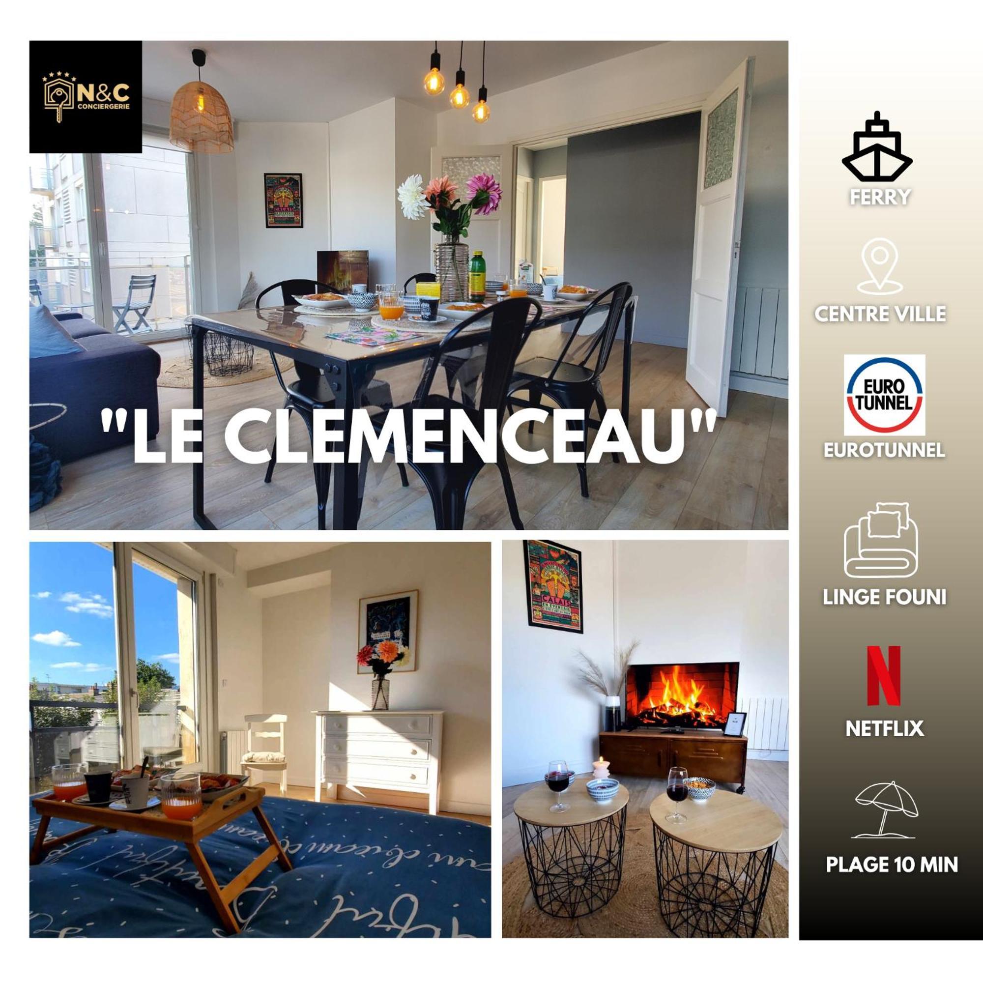 Le Clemenceau Appart-Calais Nord-Balcon-Plage Luaran gambar